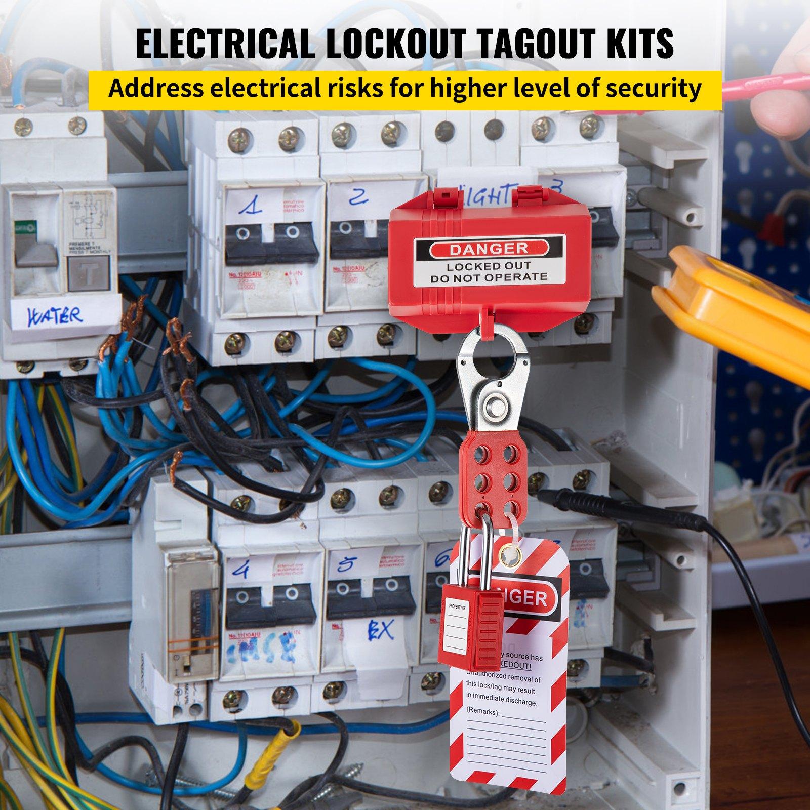 VEVOR 42 PCS Lockout Tagout Kits, Electrical Safety Loto Kit Includes ...