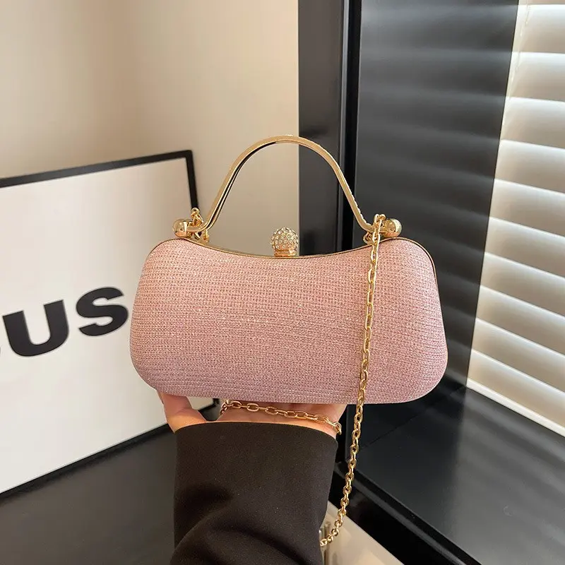 Small Niche Elegant Box Bag with Fashion Chain and Sparkling Rhinestones, Evening Shoulder Clutch for Women, Small Crossbody Bag, Perfect Gift Choice