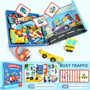 Magnetic Puzzle Toy, Face Changing Characters or Car Transport Options, Interactive Parent-Child Play Toy, Fun Educational Gift