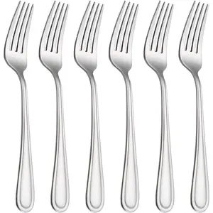Table Forks Dinner Forks Stainless Steel 18/0 of Forks 6 Pcs for Home, Kitchen Restaurant, Dishwasher Safe, 7.99 Inches, Silver