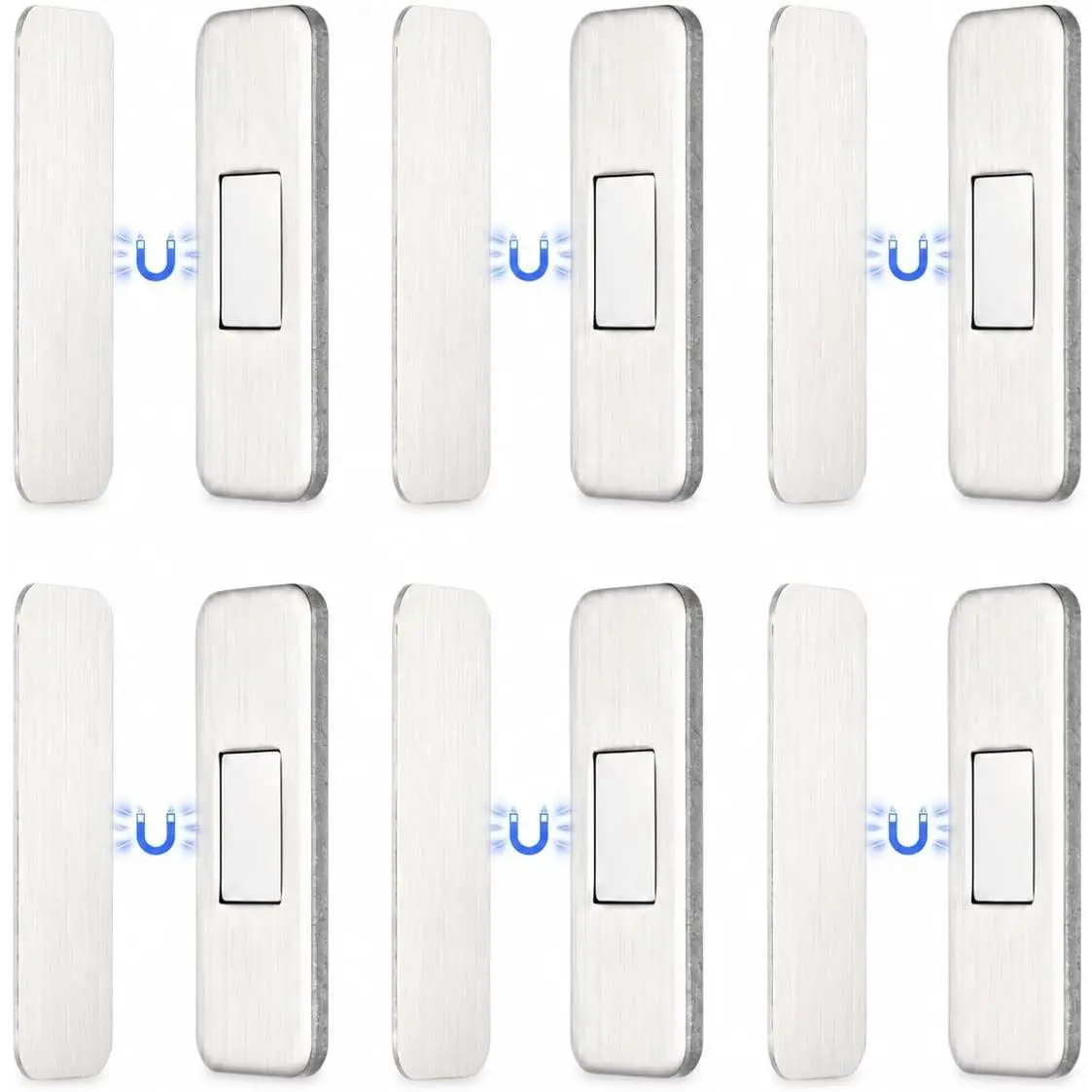 6-Pack Ultra-Thin Magnetic Door Catch, No-Drill Cabinet Magnets with Heavy Duty Adhesive, Slim Magnetic Closures for Drawers, Kitchen Cabinets, Wardrobe