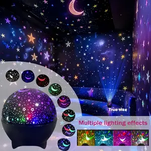 7-Color Star & Moon Projector Lamp – USB Fantasy Night Light for Bedroom, Game Room, Living Room Decor, LED Star Lights, Led Mood Lamp (Battery-Free)