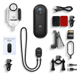 4K Mini Body Camera with 110° Wide Angle IPX7 Waterproof 128GB Storage Wi-Fi App Control for Work Travel Fishing Pet Walking 4K/30fps Resolution  camera Card Handycam vlogging camera Portable Body Cam Digital Cam fathersdaygift