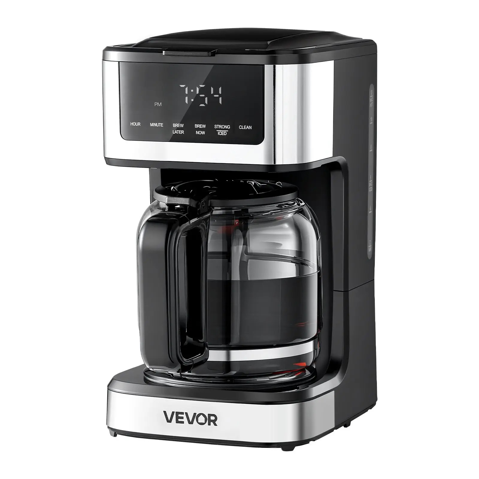 【toolupgrade】VEVOR Programmable Coffee Maker, 12 Cup Programmable Drip Coffee Makers with Touch Screen, 4-Hour Keep Warm Coffee Makers Drips, 2 Brew Strengths Drip Coffee Machine for Home, 24-Hour Programmable