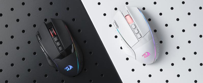 Redragon M991 Wireless Gaming Mouse, 26000 DPI 3-Mode Gamer Mice w/Rapid Fire Key, 9 Macro Buttons, Powerful Capacity and RGB Backlight for PC/Mac/Laptop, White