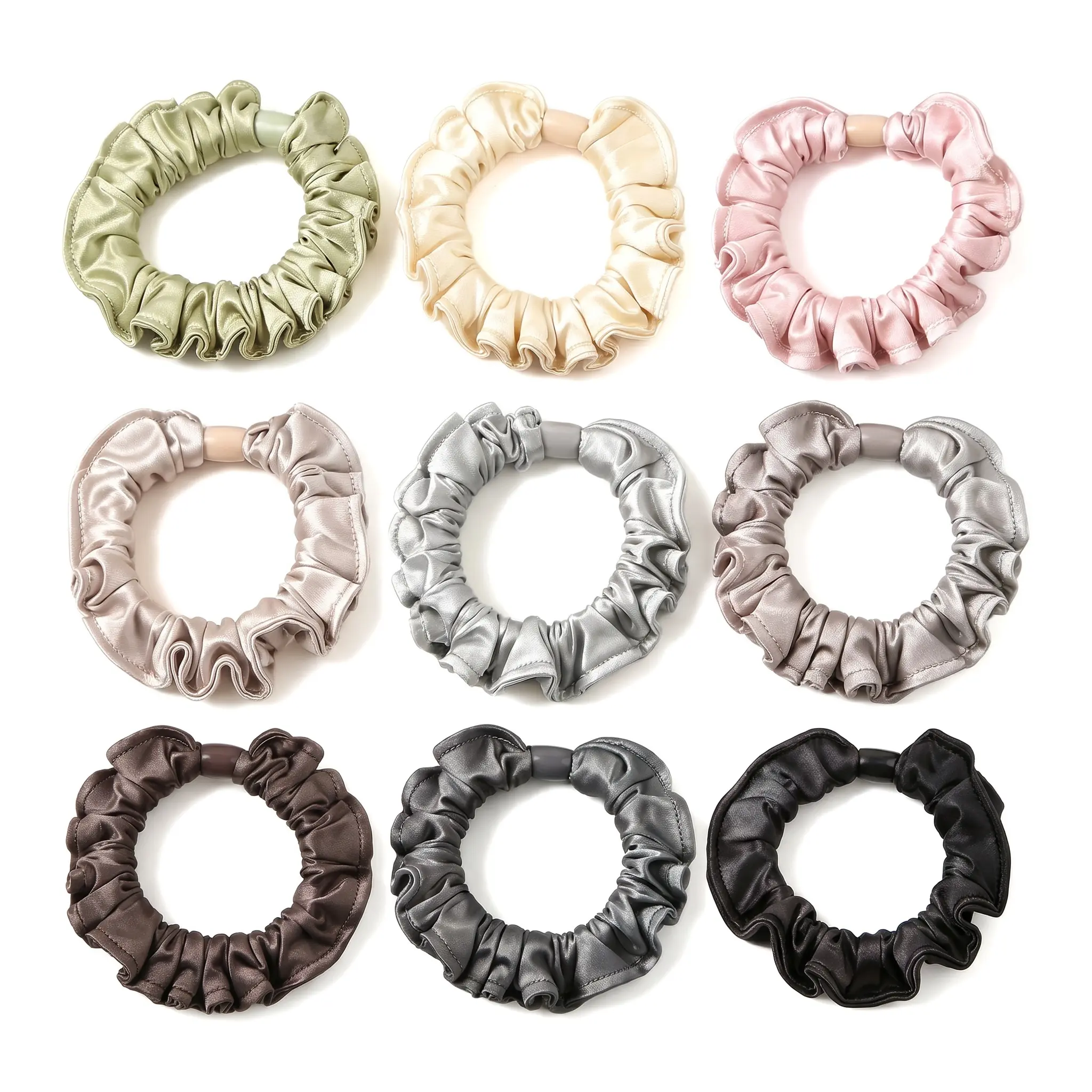 Women's 5-Piece Casual Handmade Hair Accessories Set - Satin Hair Bands, Soft Silk High-Elastic Ponytail Straps, Cute Pleated Daily Essentials,back to school,back to school haul