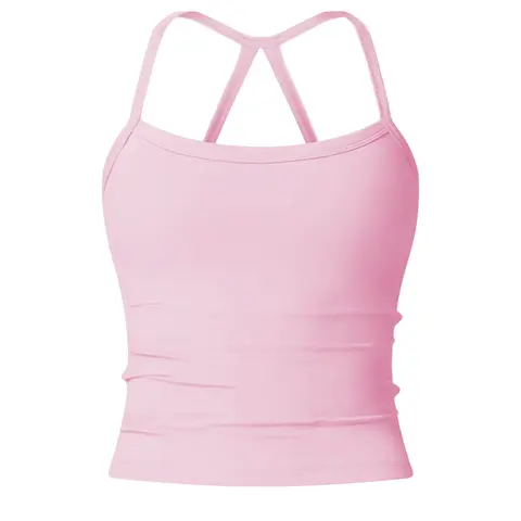 Women's Solid Backless Sports Cami Top, Quick Drying Breathable Sports Cami Top, Ladies Sportswear Gym Clothes for Indoor Outdoor Wear, Workout Tops, Breathable Activewear, Athletic Yoga Tops, Activewear Fitness, Athletic Apparel, Athletic Sports Clothing