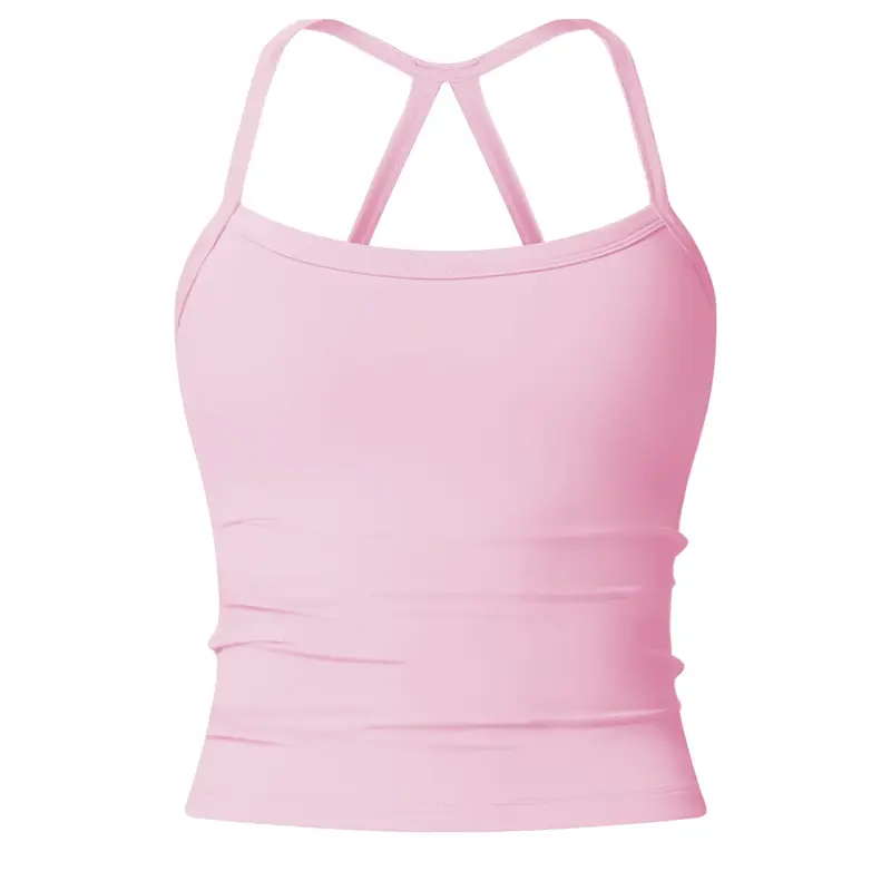 Women's Solid Backless Sports Cami Top, Quick Drying Breathable Sports Cami Top, Ladies Sportswear Gym Clothes for Indoor Outdoor Wear, Workout Tops, Breathable Activewear, Athletic Yoga Tops, Activewear Fitness, Athletic Apparel, Athletic Sports Clothing