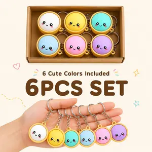 6PCS Mini Dumpling Keychains, Cute Kawaii Bun Charms with Metal Rings, Colorful Food Shape Pendants for Keys, Handbags, Backpacks, Goodie Bags, Party Favors and Gifts for Adults