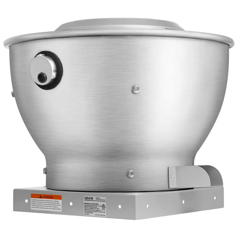 VEVOR Commercial Kitchen Exhaust Fan, 612 CFM Restaurant Canopy Hood Fan, 0.25HP 180W Direct Drive Food Truck Vent, High-Speed Low-Noise, for Warehouse, Agriculture, Canopy Hood Exhaust Fan