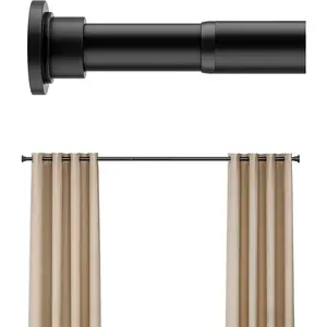 Heavy Duty Tension Curtain Rod by , 42 to 123 Inches, Anti-Slip Spring  Curtain Rods No Drilling, Apartment Renter Friendly Tension Rods for Windows, Bathroom, Patio, Room Divider, Black