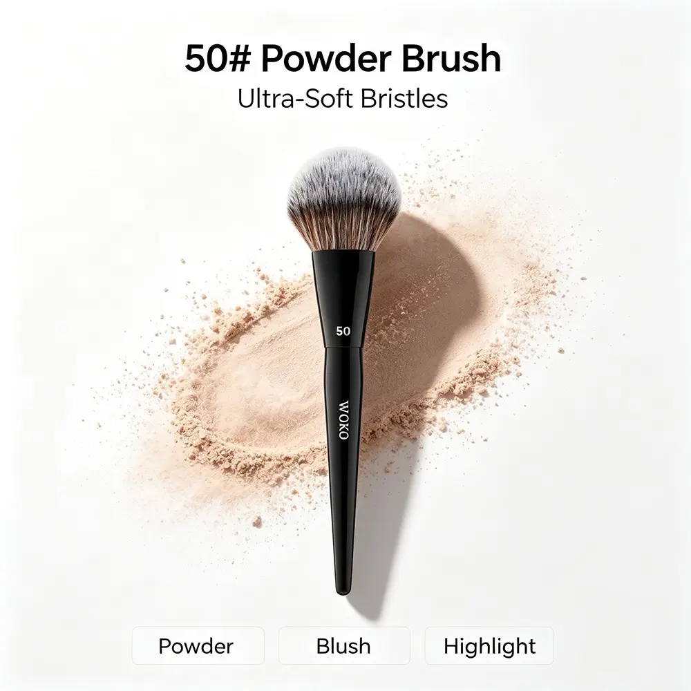 Pro50# Powder Brush Peach Heart, Contour Sculpting Setting Powder Brush, Synthetic Hair Face Bronzer, Blush Setting Makeup Tool