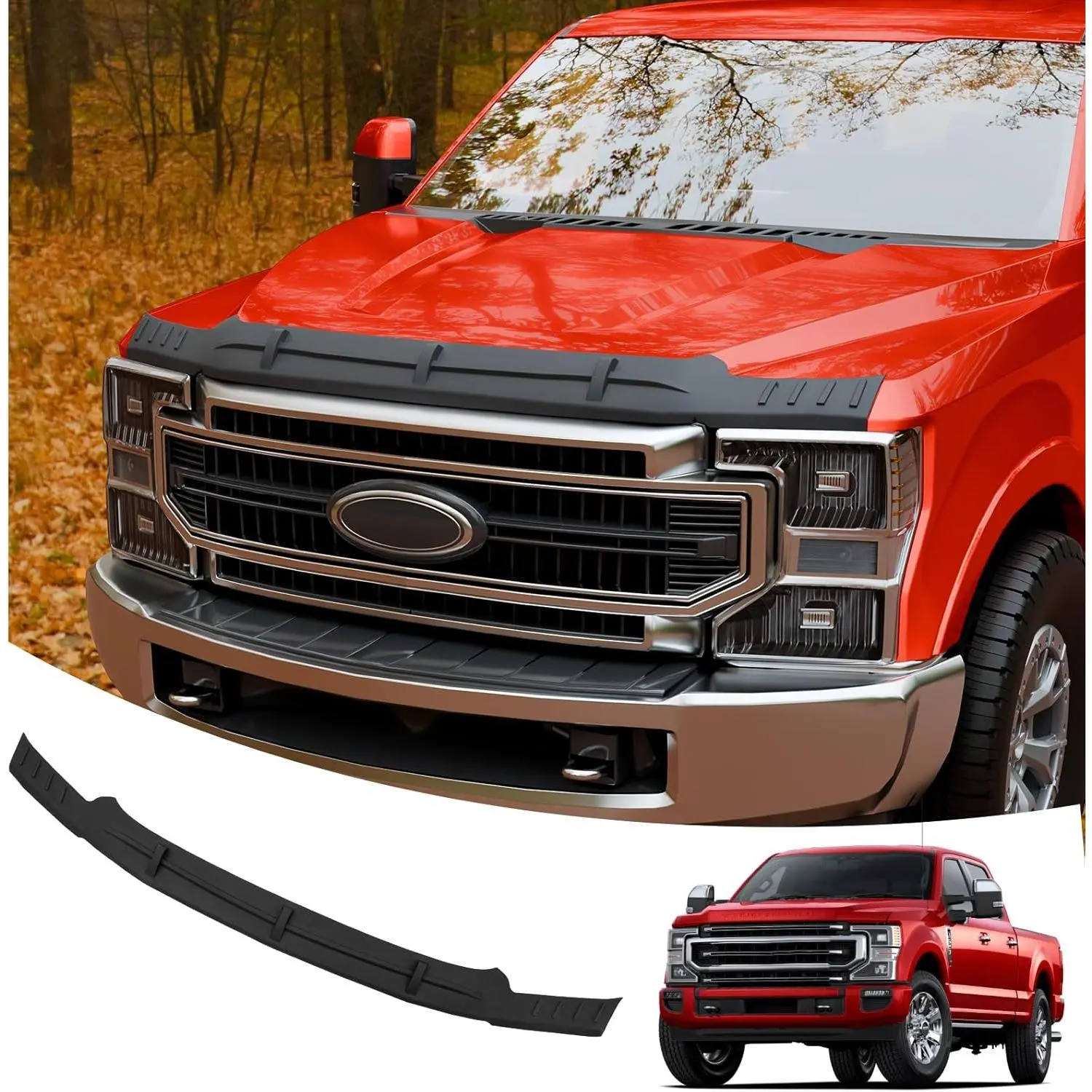 TPE Hood Protector Compatible with 2017-2022 Ford F250 F350 F450 F550 Super Duty Hood Shield Hood Deflector Hood Guard for F-250 F-350 F-450 F-550 Accessories