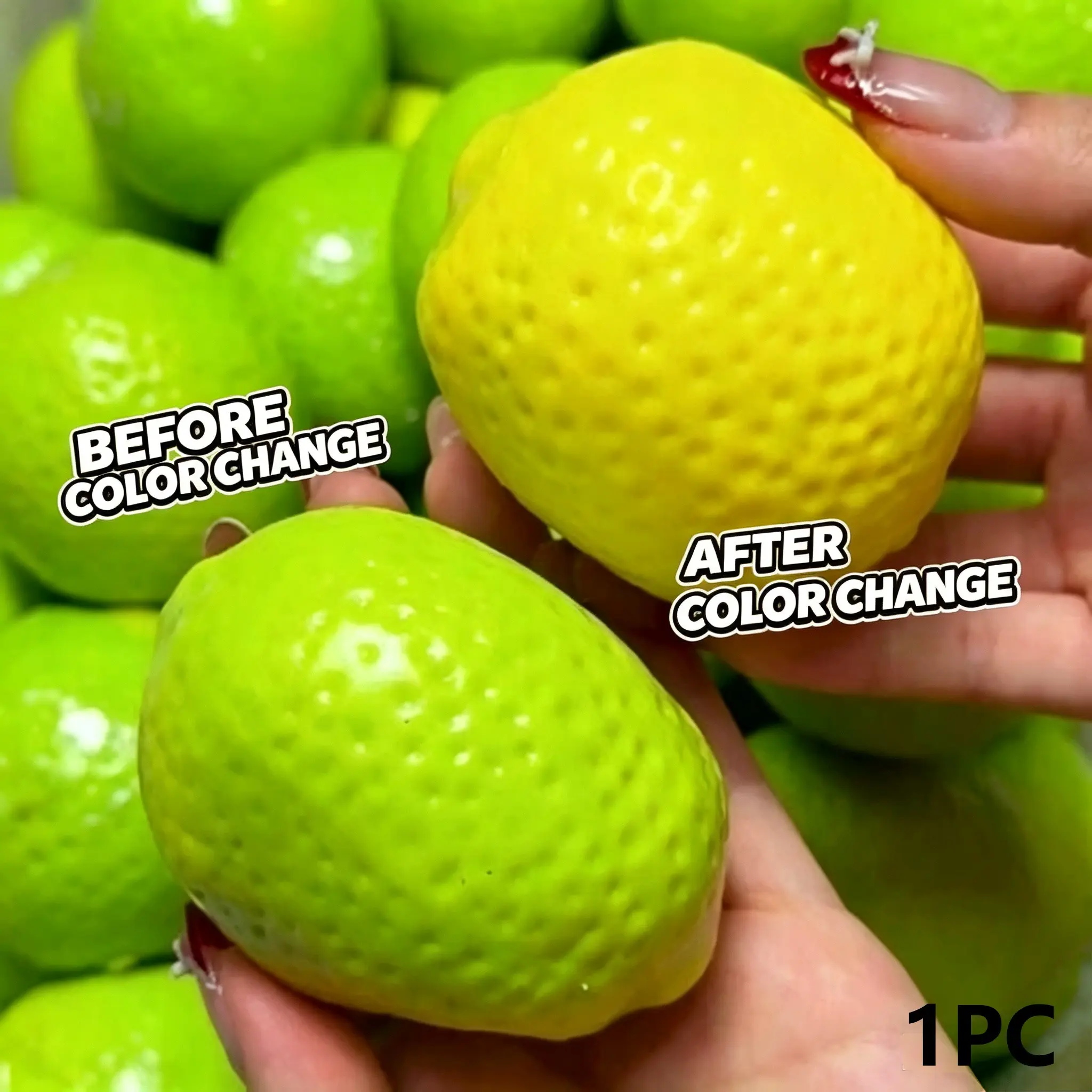 Crunchy Color Changing Lemon Squishy Stress Ball for Adults Thermochromic Squeeze Fidget Toy Decompression Squeeze Balls