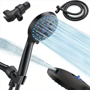 High Pressure Shower Head with Hose - 7 Sprey Modes & 8 Spray Patterns, Handheld Shower with Boost Button, Water-Saving Design, Easy Installation, Durable Metal Construstion for Bathroom, Wall-Mounted