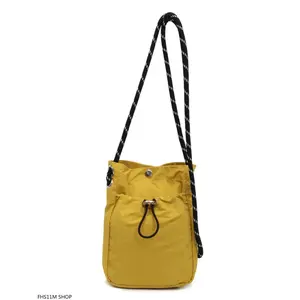 Solid Color Crossbody Bag With Drawstring & Multi-Pocket Design, Compact Versatile Shoulder Bag, Practical Accessory For Light Sports & Daily Commuting