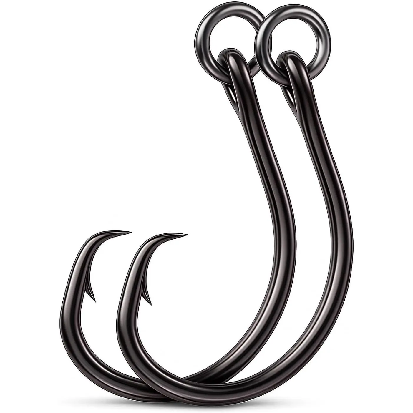 Circle Hooks 4X 25 count  -Resistant High-Carbon Steel Fishing Hooks with Ring for Catfish, Bass Saltwater Circle Hooks
