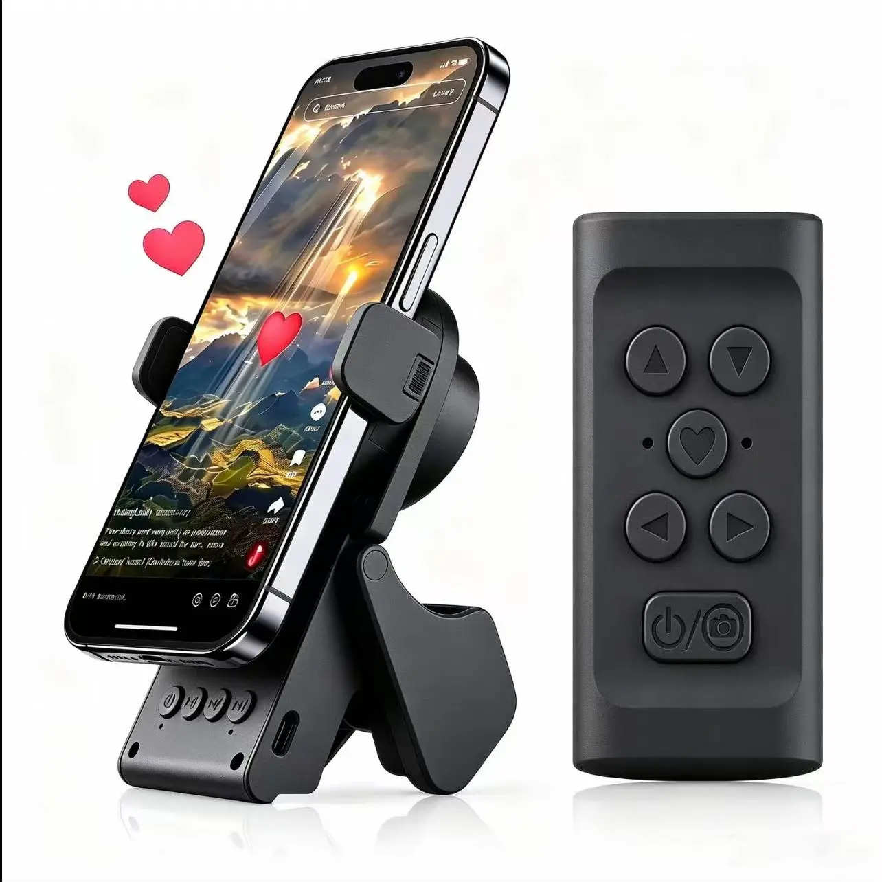 Dynor2026 Tiktok Remote Controller, Smart Phone Stand Base, Wireless Flipper, Camera Shutter, Video Recording, iOS & Android, Gift Idea, Portable Selfie Accessory