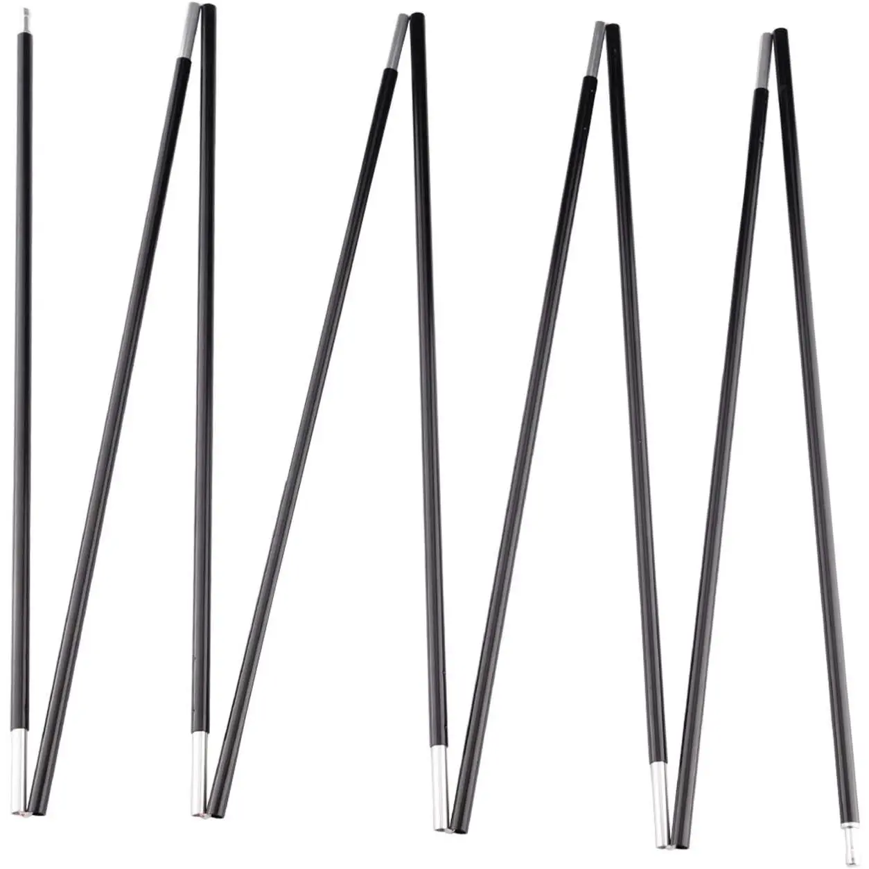 Aluminum Tent Poles Replacement, Black Pre-Assembled Tent Pole, 7001 T6 Heated Camping Tent Rod