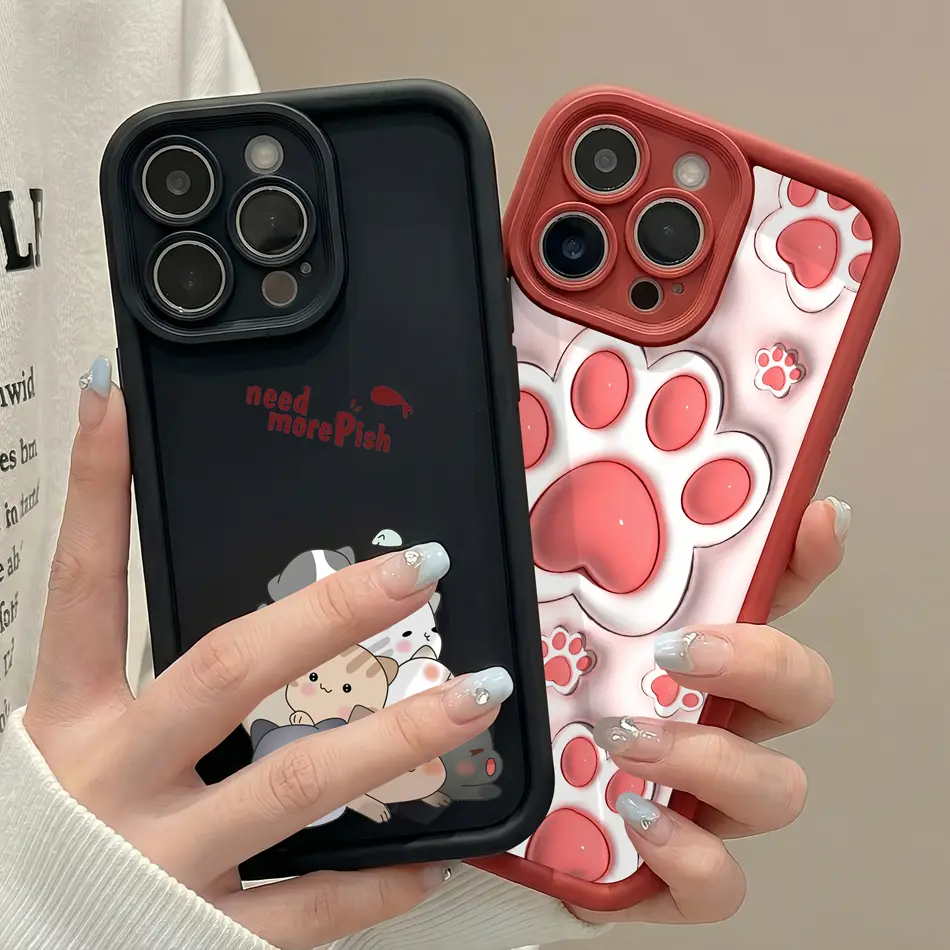 Kawaii Chibi Cat Pattern Shock Resistance Cover For Samsung Galaxy A52 A53 A54,A33 A34 A35 A36 Soft Case For Samsung A13 A14 A15 A16 A17,S21 S22 S23 S24 S25 S26 FE Plus Note 20 Ultra Full-Coverage Design Protective Phone Shell