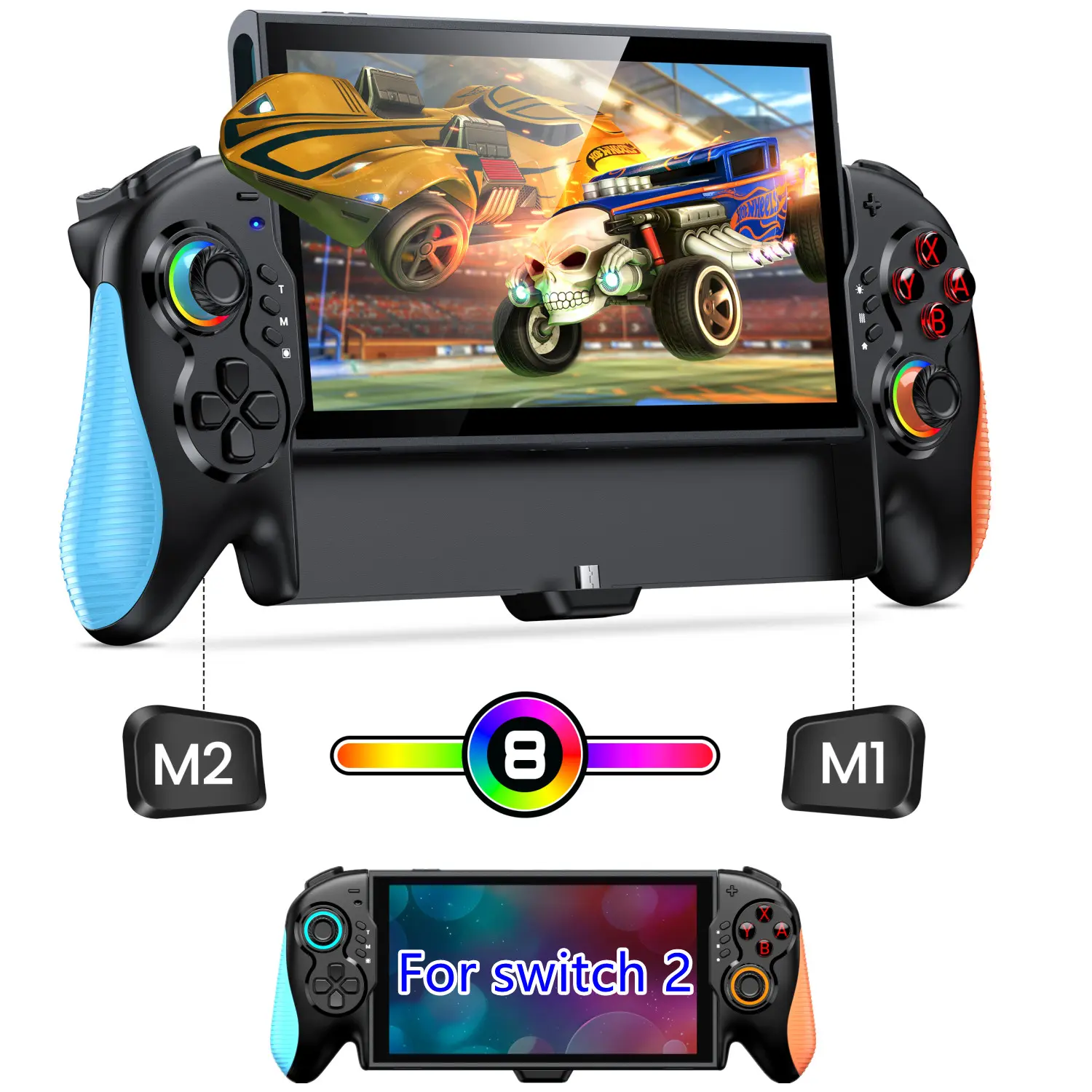 Controller for Nintendo Switch 2, Plug-and-Play One-Piece Replacement for Pro Controller with Hall Effect Joysticks, 4-Level Vibration, Motion Control, Turbo & Macro Back Buttons