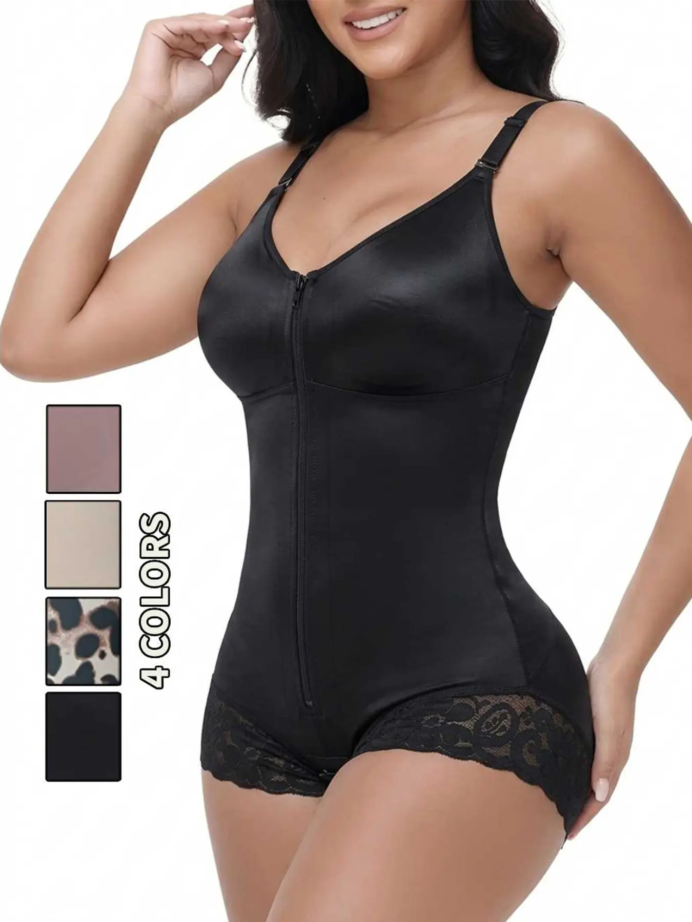 Colombian Faja Women's Hip Lift & Abdominal Control Full Body Shaper, Adjustable Straps, High Compression, Suitable for Training & Gym Exercises