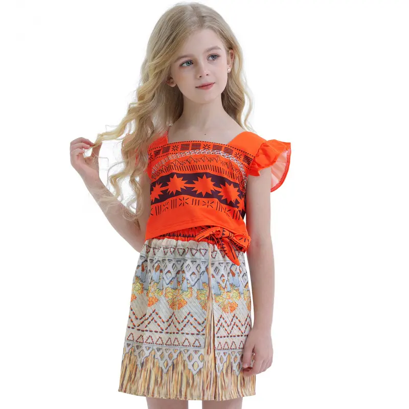 Girls' Princess Costume, Ocean Odyssey cosplay Moana costume Adventure Theme, Birthday Party Role Play, Fitted Dress, All Seasons, Perfect for Parties and Events, Costume Use