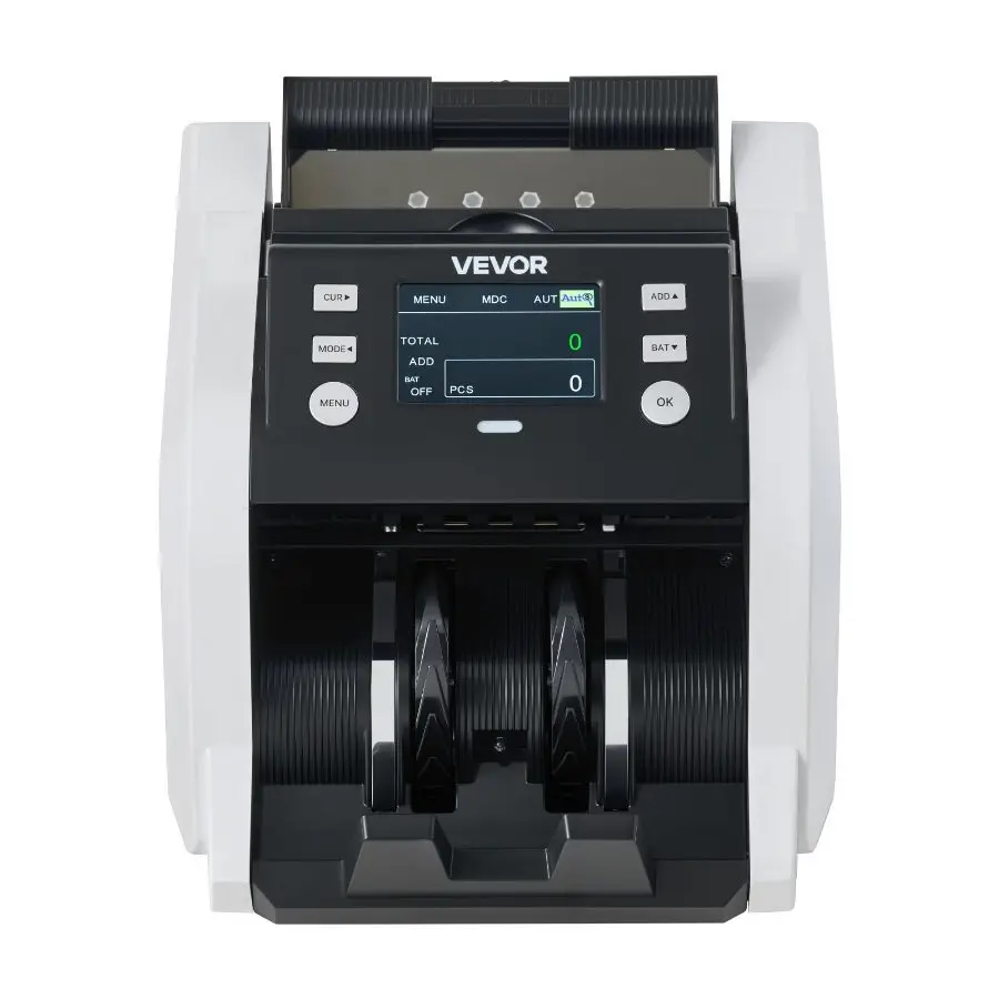 VEVOR Money Counter Machine, 1200 Notes/Minute, Cash Counter with Value Count, UV/MG/IR/DD/DBL/HLF/CHN Counterfeit Detection, TFT Display, Money Counting Machine Mixed Denomination for Dollar and Euro