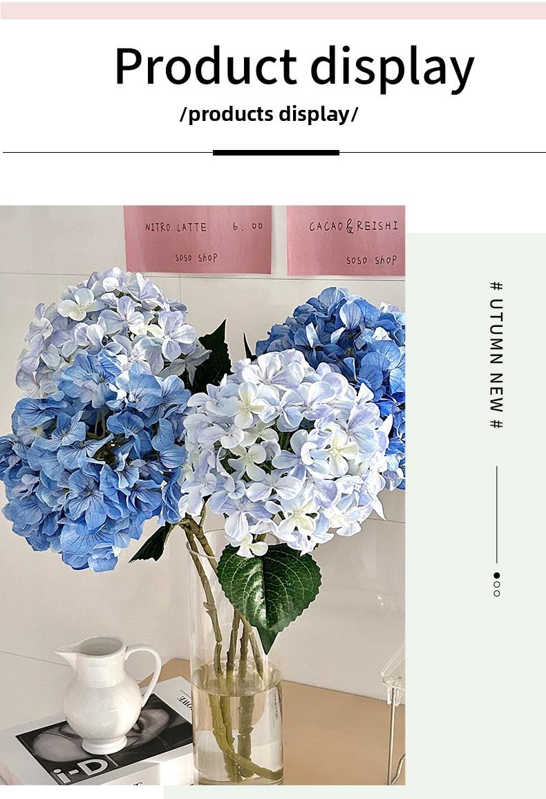 High-end artificial hydrangea flowers for wedding hall, hotel, and home decoration, 3D printed Elsa hydrangea artificial flowers