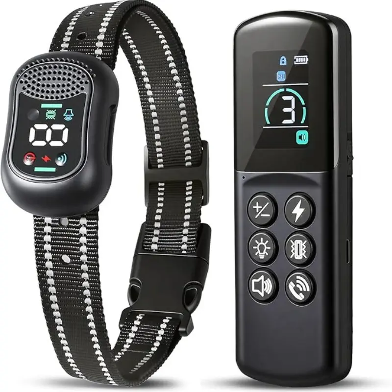 Multi-Function Voice Recall Pet Collar, 4900FT Remote Control, 4 Gentle Auxiliary Reminder Modes, IP67 Waterproof Rechargeable Collar for Small Medium Large Dogs 10-120lbs