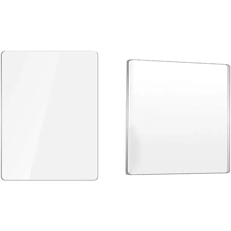 2 Pcs Clear Acrylic Sheet Square Rectangle Polymer Clay Shaping Cutting Backing Pad for Art Craft DIY