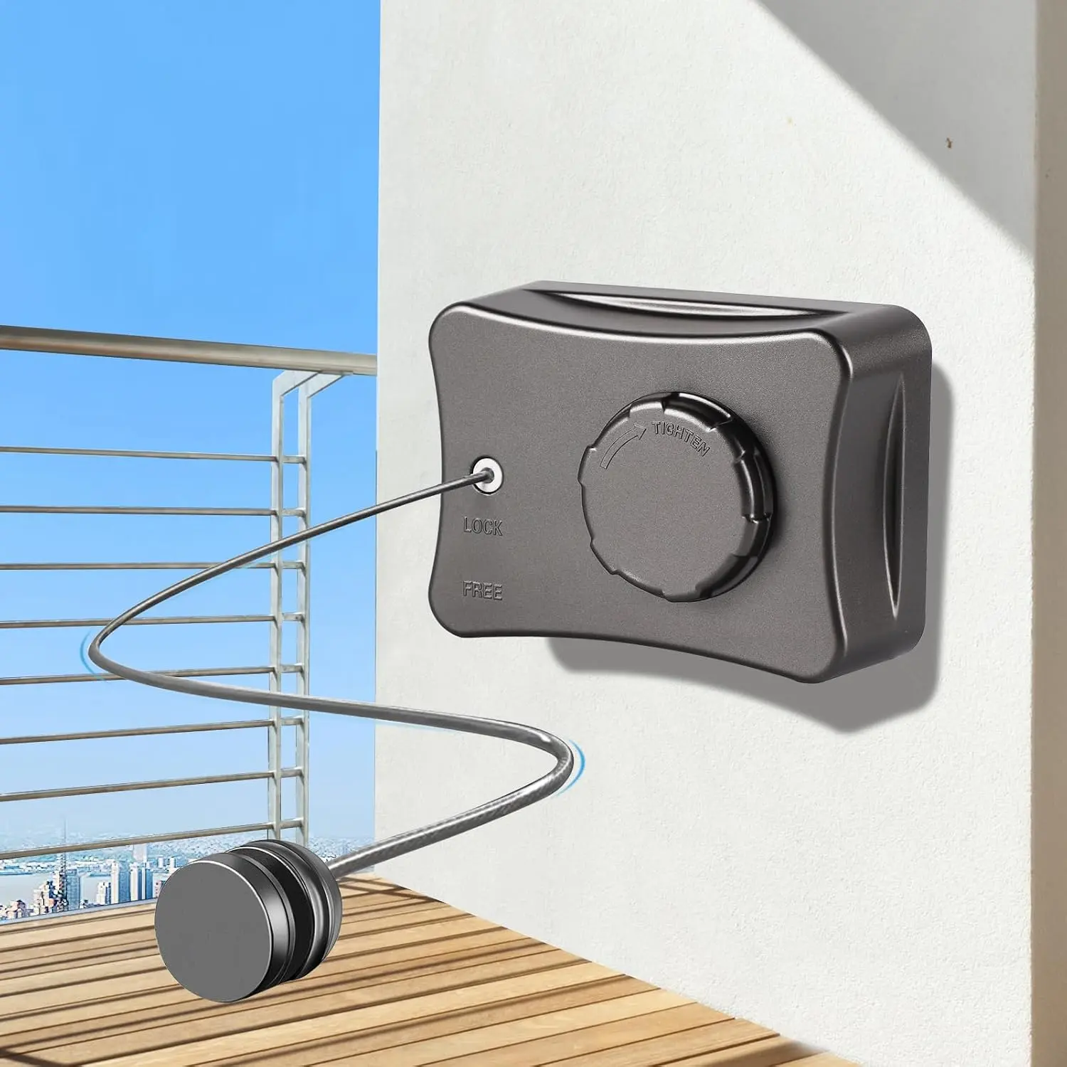 Retractable Clothesline Indoor Outdoor, 16.7 Ft Heavy Duty Wall Mount Automatic Retracting Clothes Lines for Laundry Room, Bathroom & Travel Rv