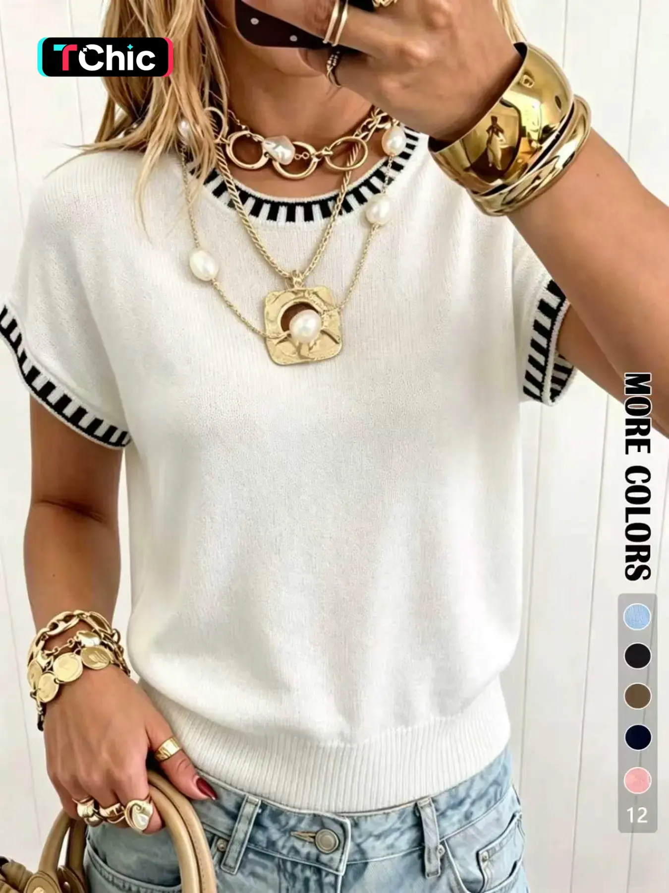 Women's Fashion Knit Loose Tank Top, Colorblock Binding Drop Shoulder Sleeve, Medium Stretch Round Neck, Regular Length, Casual Fall Style