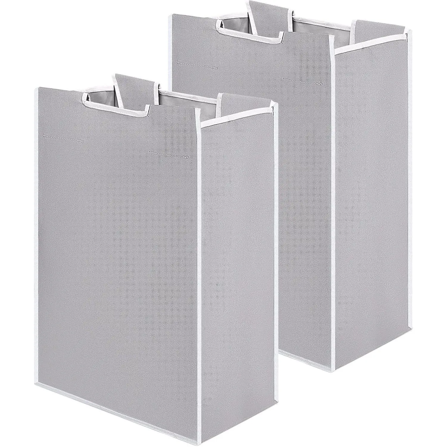2 count Laundry Sorter  Bags Hamper Cart Removable  Laundry Storage Organizer Bag Hamper Liner, No Hooks 14.76 x 8.66 x 21.65 Inch (Gray)