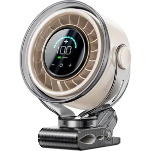 Clip  Fan, Rechargeable USB Fan with Sturdy Clamp, LED Display, 100 Speeds, 3000mAh , 360? Rotation, 5.5 Inch Portable Fan for  Bed Camping Treadmill  White