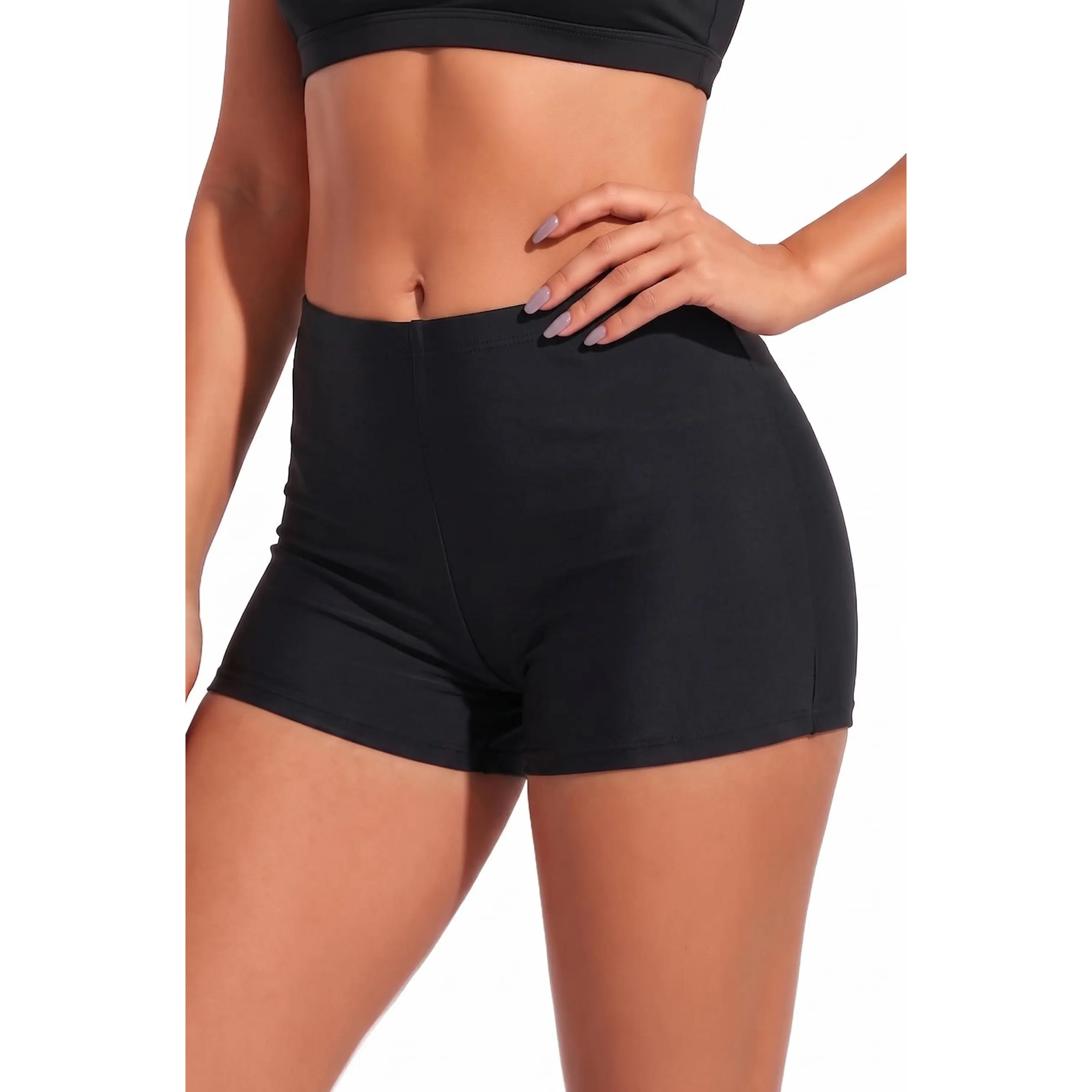 Yonique Womens Swim Shorts Solid Tankini Bottoms Swimsuit Bottoms(Available in Plus)