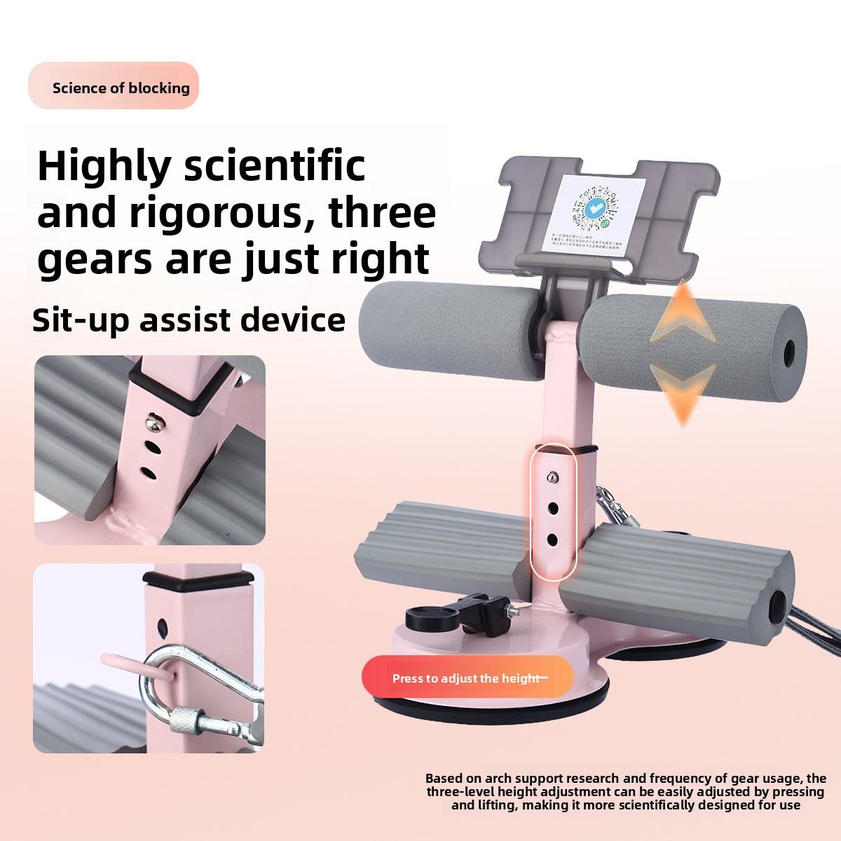 Sit-up aids Home fitness equipment training Abs with pull rope suction cup type foot fixing curling device lifting straps gym accessories Adjustable Cervical Lumbar Stretch Bench   machine thruster trainer stomach workout upper glute