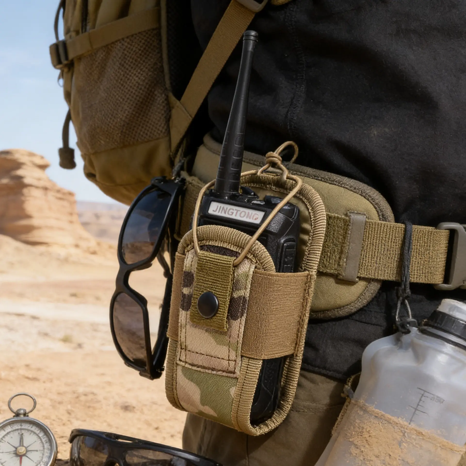 1000D Nylon Molle Talkie Pouch Tactical Radio Walkie Bag Holder Pocket Portable Interphone Holster Carry Bag Hunting Camping