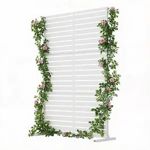 72" H x 47" W Outdoor Metal Privacy Screen, 6FT Decorative Privacy Fence Freestanding Panels with Stand, Room Divider for Garden, Yard, Balcony & Deck