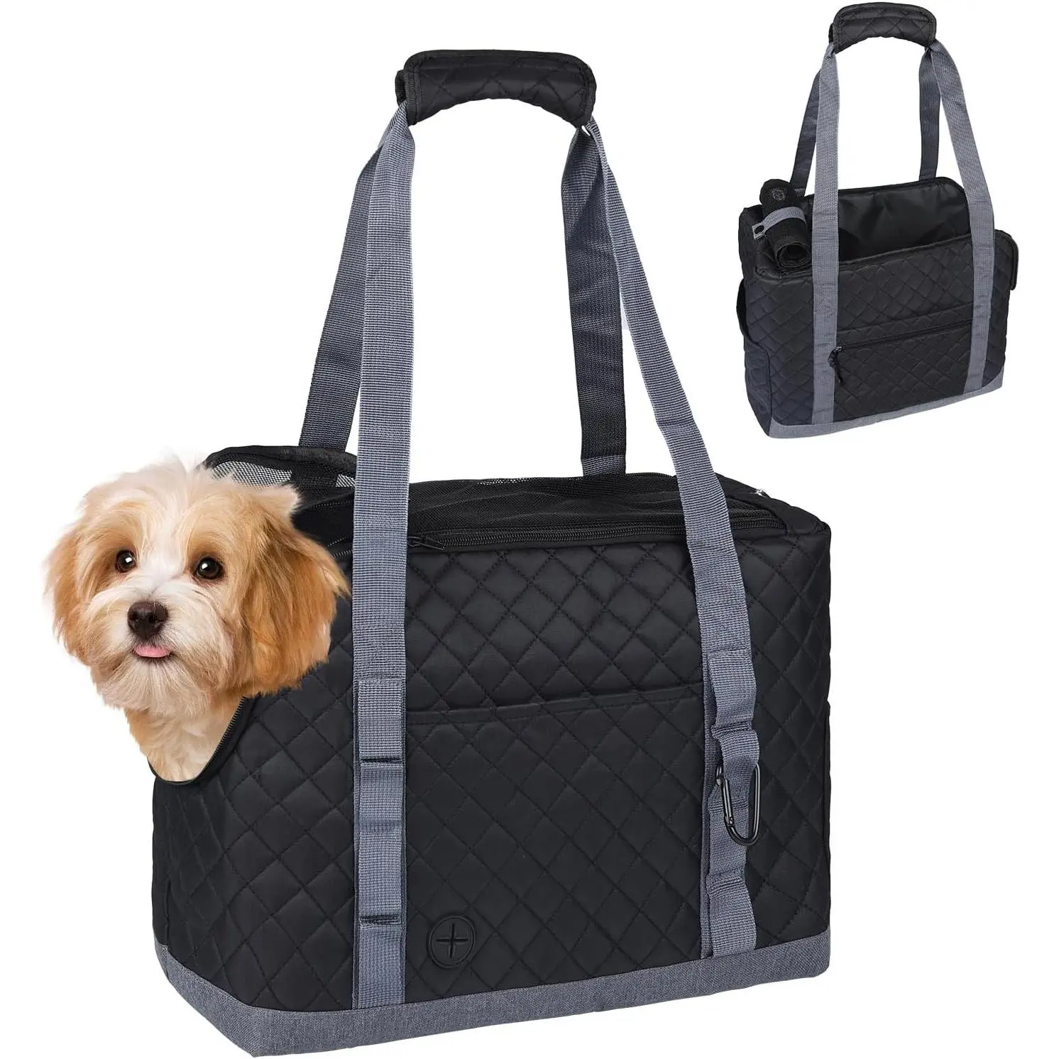 Dog Carriers for Small Dogs Puppy Purse Carrying Bag for Dog 0-11lbs Tote Bag Carrier with Pocket for Cat,Dog,Rabbit Under 11lbs Outdoor Puppy Carrier (Black, L15 * W7.5 *H 11.8 ")