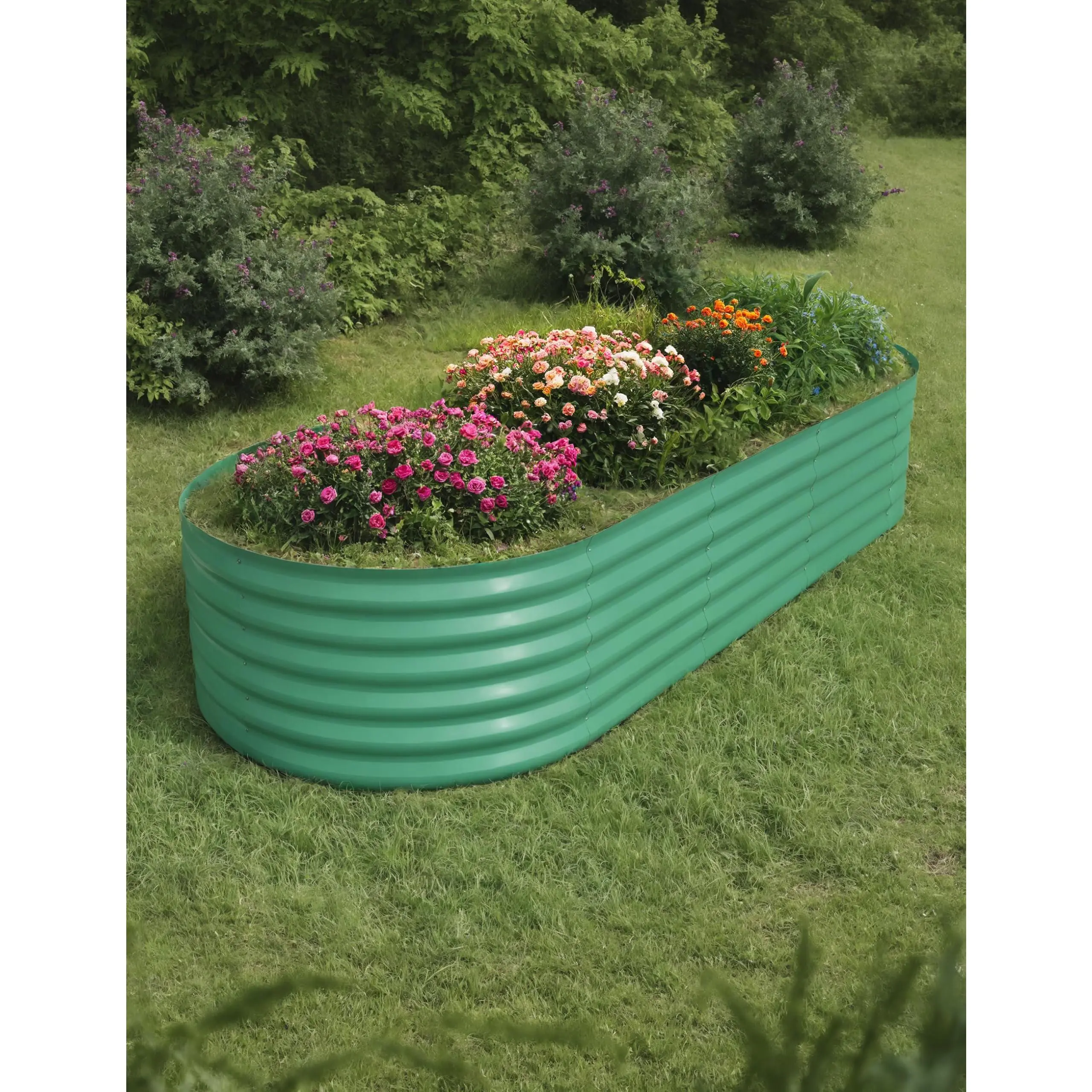 GARVEE2-Pack Galvanized Steel Raised Garden Beds 10x4x1.5 Ft – Elevated Planter Boxes for Indoor and Outdoor Use, Ideal for Vegetables, Herbs, and Flowers, Featuring No-Bend Design, Rust-Resistant Coating, and Tool-Free Assembly, Green