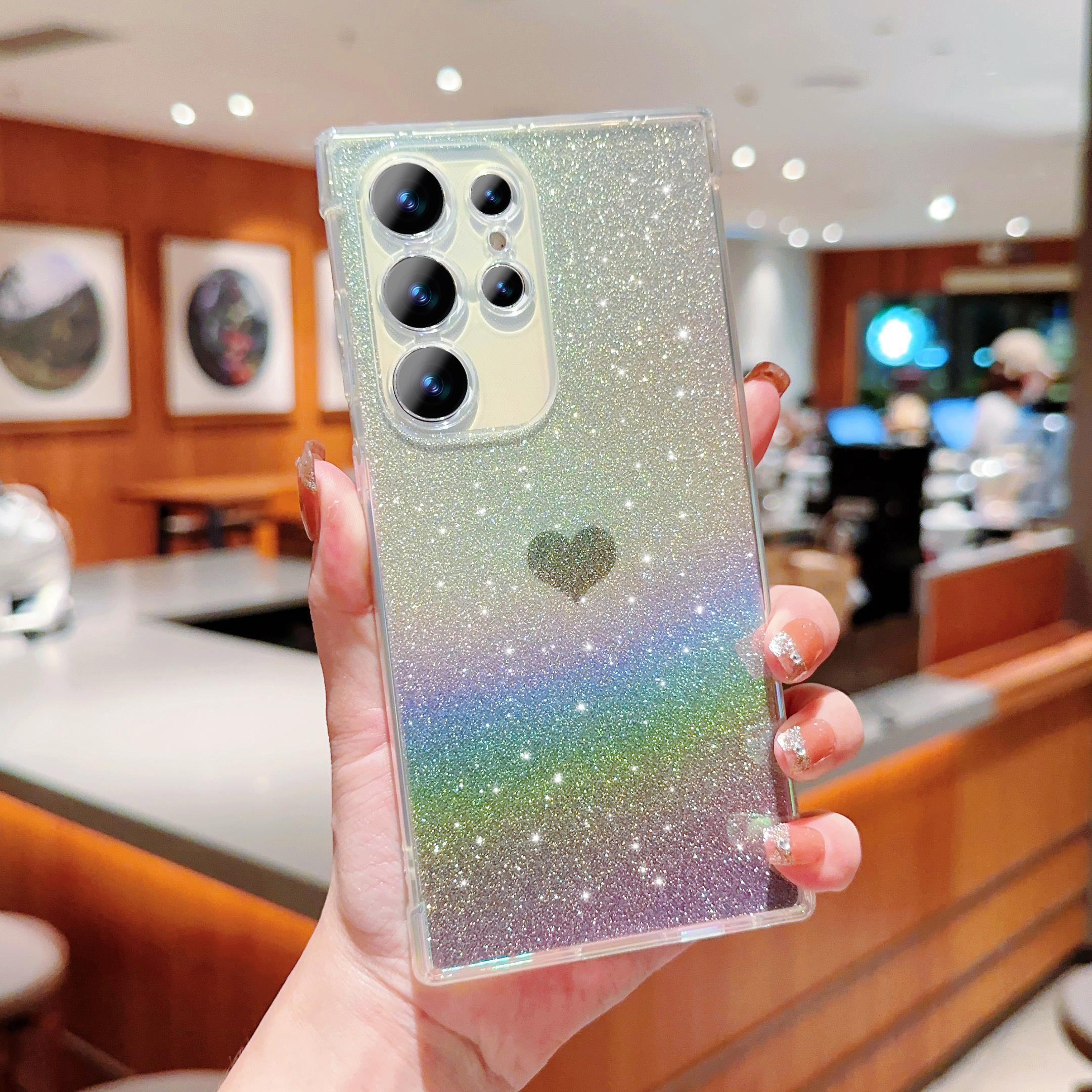 Heart-shaped Glitter Phone Case, Colorful Electroplated Iridescent Blue Gradient Phone Protective Cover, Phone Accessories Compatible with Samsung Galaxy S25 Edge, Casing - TikTok Shop Heart-shaped Glitter Phone Case, Colorful Electroplated Iridescent Blue Gradient Phone Protective Cover, Phone Accessories Compatible with Samsung Galaxy S25 Edge, Casing - TikTok Shop