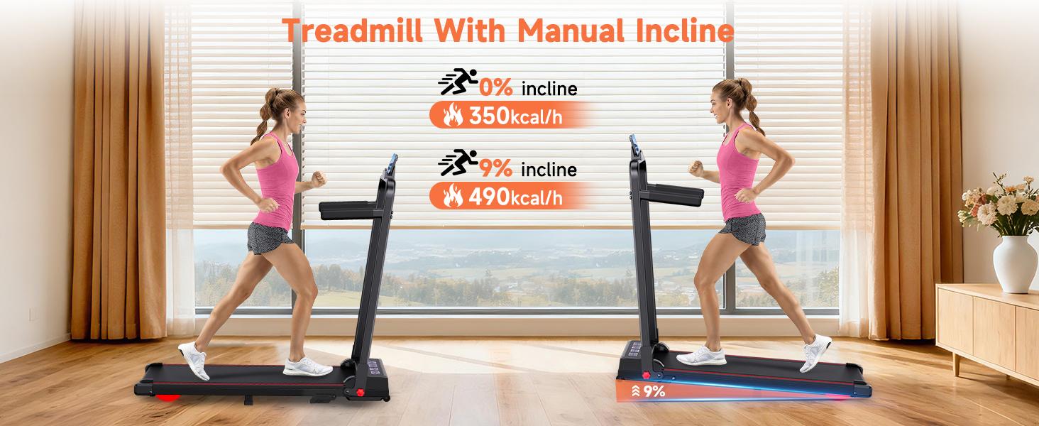 Walking Pad Treadmill for Home Small, 3-in-1 Walking Pad with Handle Bar, 9% Incline Under Desk Treadmill with 300lbs Capacity