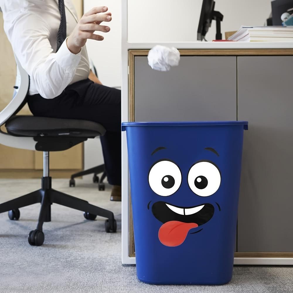 4pcs Interesting Cartoon Face Stickers, Self-Adhesive One-Time Use, Decoration for Bathroom Trash Can Refrigerator Decor