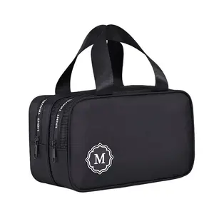 Men's Dual-Layer Travel Toiletry Bag, Multifunctional Toiletry Bag, Travel Cosmetic Bags, Waterproof Large Capacity Makeup Organizer, Portable Dry-Wet Separation Wash Bag