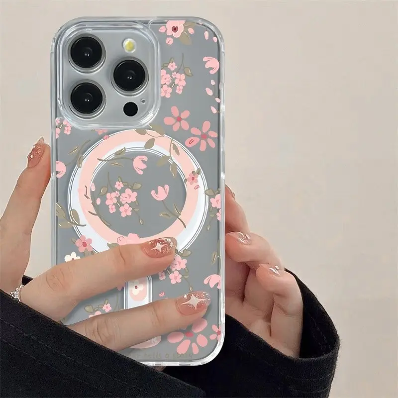 Phone Case: Light Pink Peach Blossom Gentle Anti-Scratch Drop-Proof Phone Case, Compatible with iPhone Models: iPhone 17 E Air Pro ProMax iPhone16 15 14 Plus 13 12 11 X XS XR