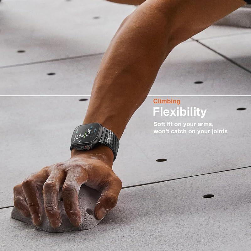 Milanese Loop Stainless Steel Metal Watch Strap, Compatible with Smart Watch 49mm 46mm 45mm 44mm 42mm 41mm 38mm, Premium Metal Replacement Band for Classic Size Wearable Devices