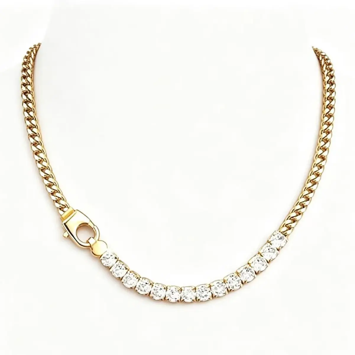 2026 New Titanium Steel Cuban Chain, Bling Zircon Tennis Choker Necklace for Men Women, Lightweight Heavy Hip Hop Jewelry, Daily Streetwear & Party Gift