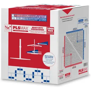 PLS MAX 1/16 Inch Tile Leveling System, Tile Spacer Bases, 1000 Pack, 15PLSMAX1000