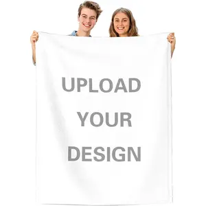 DIY Custom Photo Flannel Blanket - Upload Your Design Personalized Throw, Cozy Soft Warm Bedding for Bed Sofa, Custom Present for Couples, Boyfriend Birthday Gift, BF Birthday Gifts for Her Him